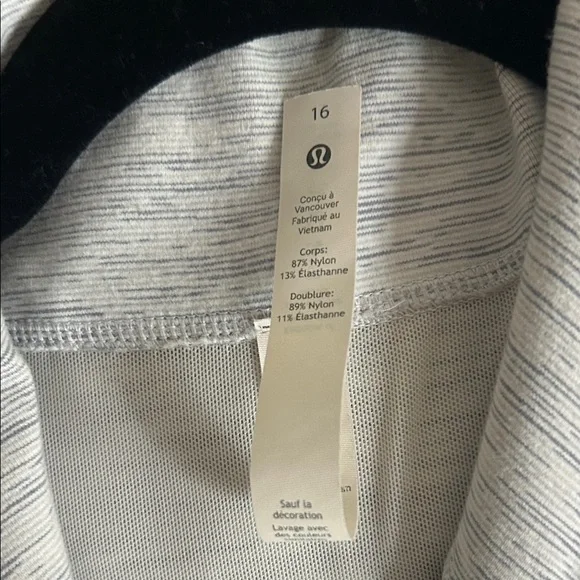 Lululemon Define jacket- white/ Light Gray Striped - Picture 2 of 8
